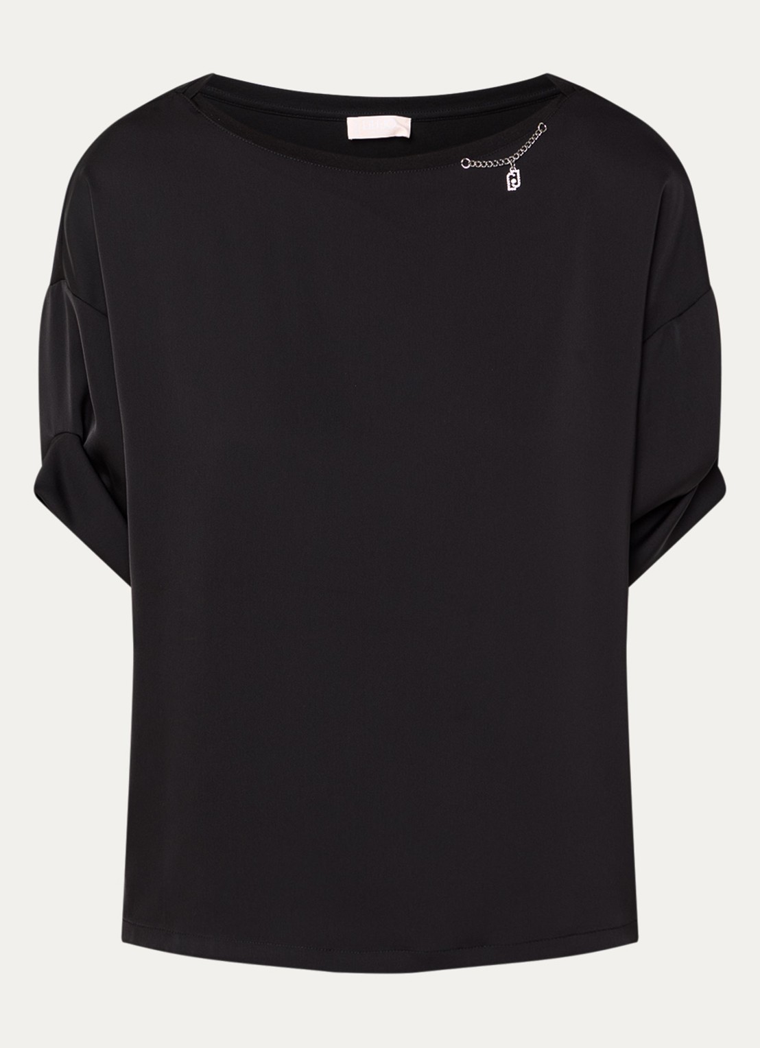 Liu Jo T-shirt met strass - voorkant 2 zwart