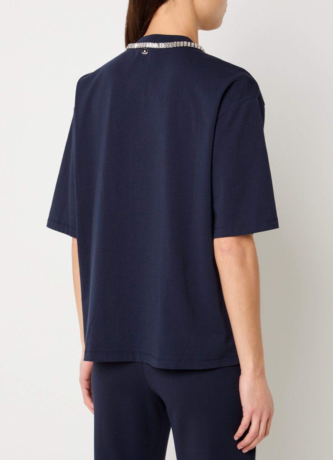 Liu Jo T-shirt met strass - achterkant 3 donkerblauw