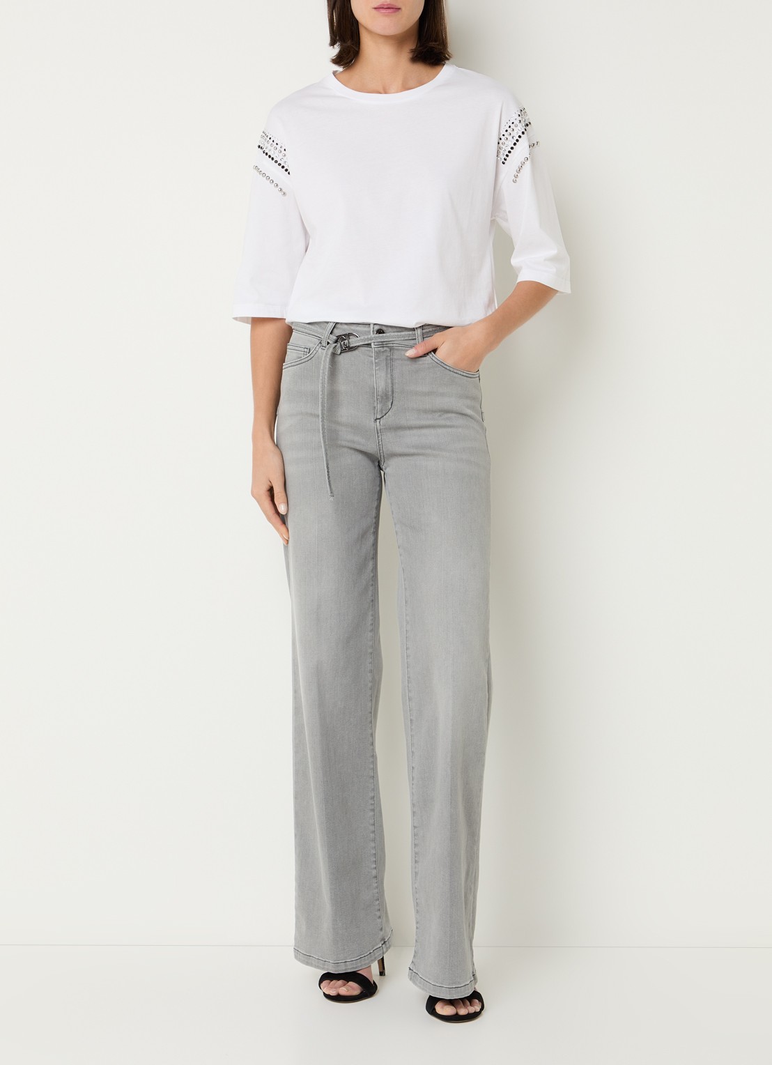 Liu Jo T-shirt met strass - voorkant 2 wit