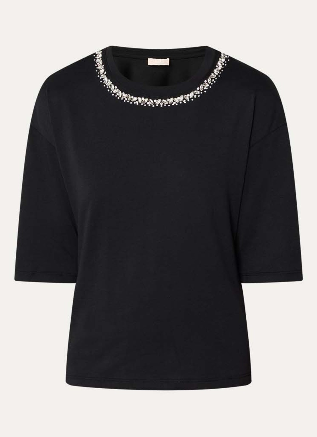 Liu Jo T-shirt met strass - voorkant zwart
