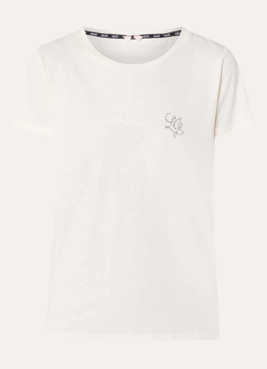 Liu Jo T-shirt met strass - voorkant creme