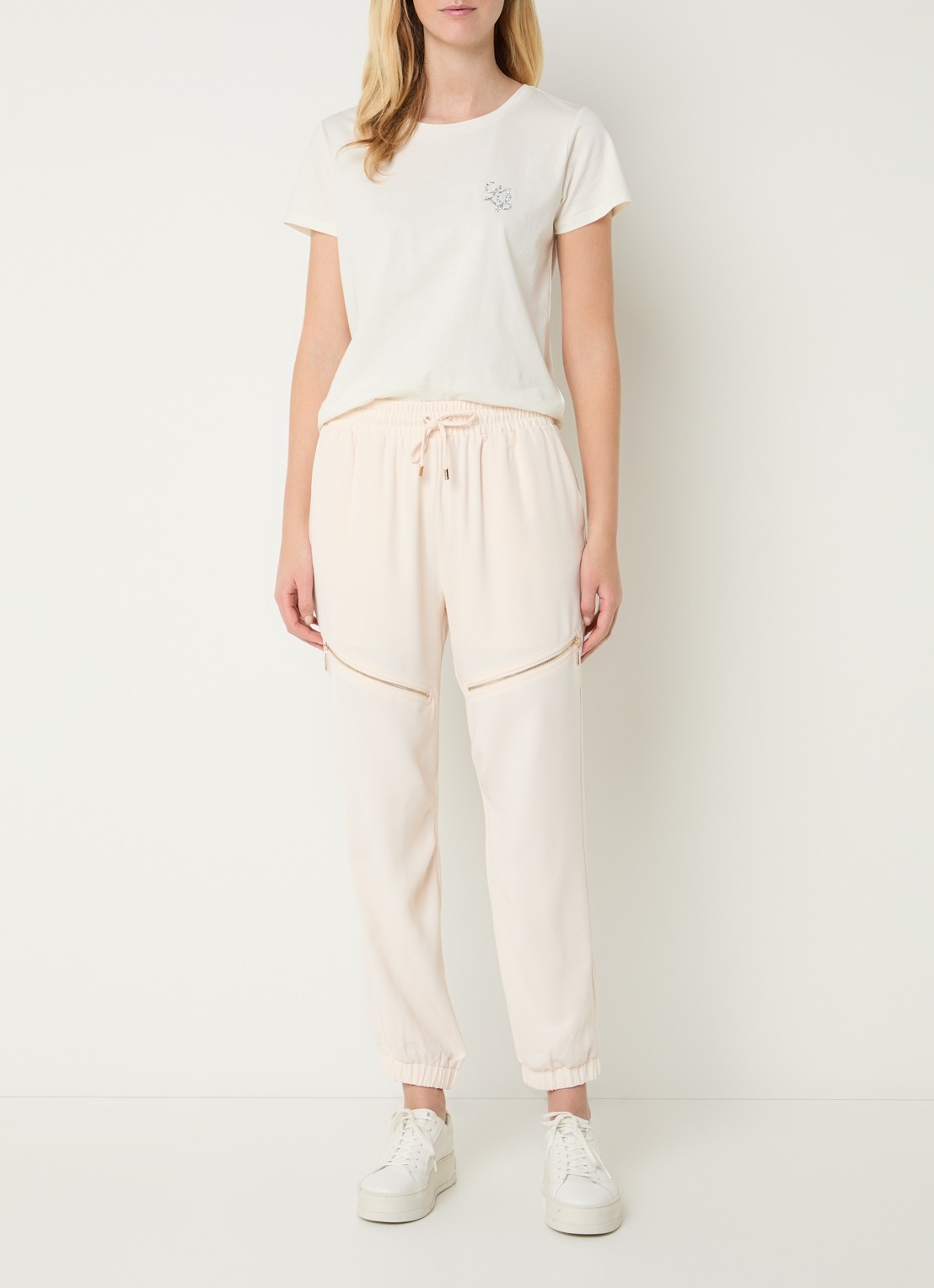 Liu Jo T-shirt met strass - voorkant 2 creme