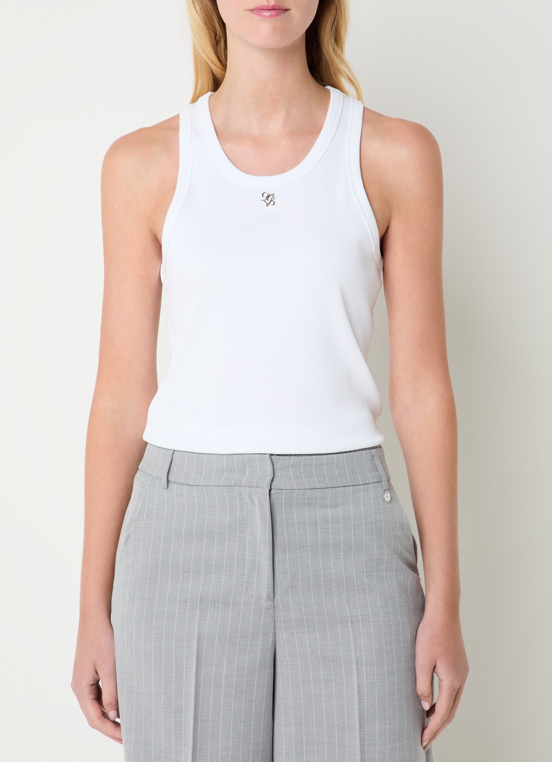 Liu Jo Tanktop met logo - detail wit
