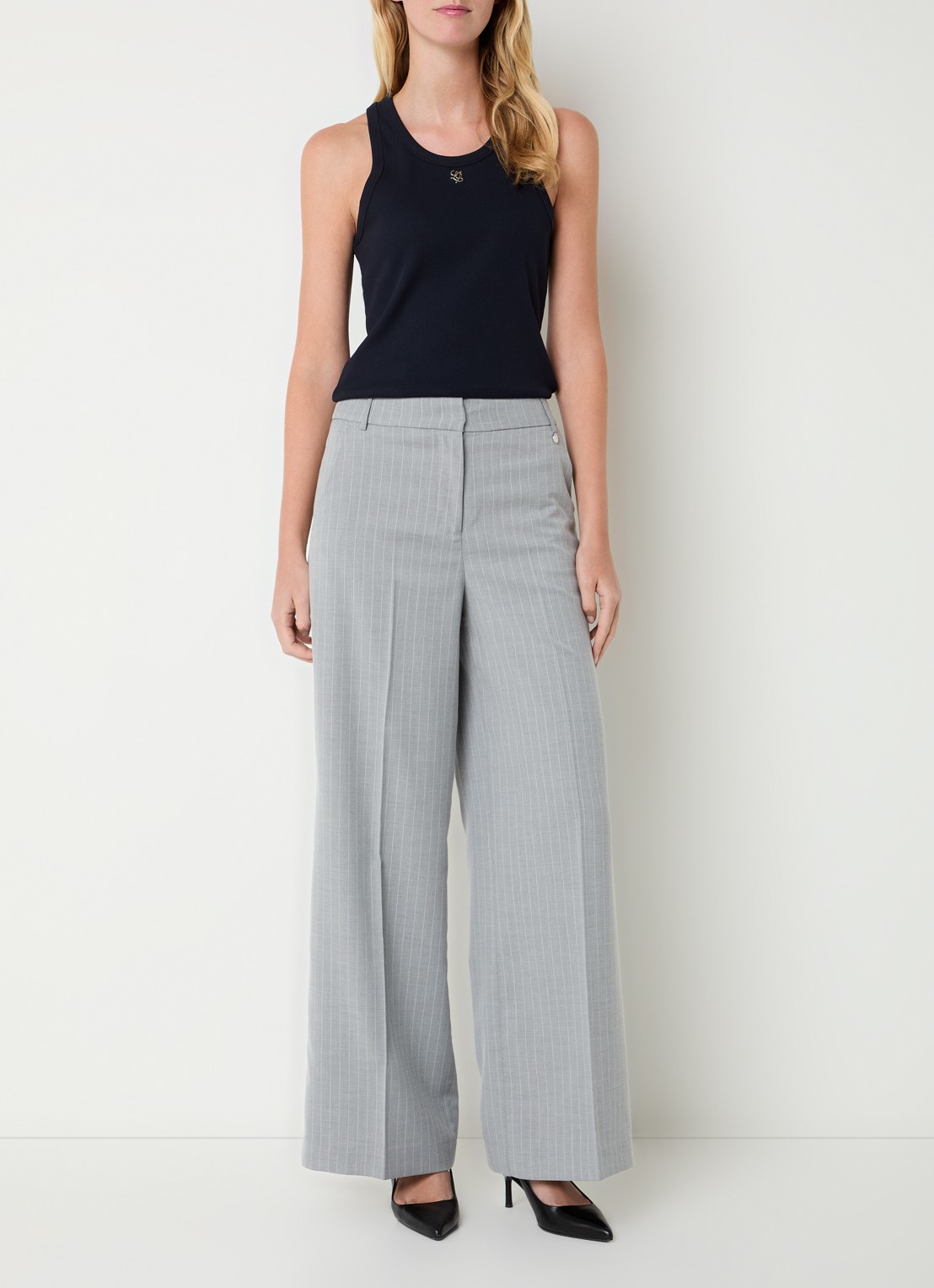 Liu Jo Tanktop met logo - voorkant 2 donkerblauw