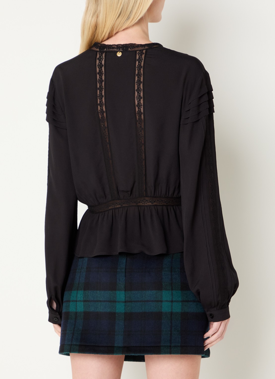 Liu Jo Tunic blouse met broderie - achterkant zwart