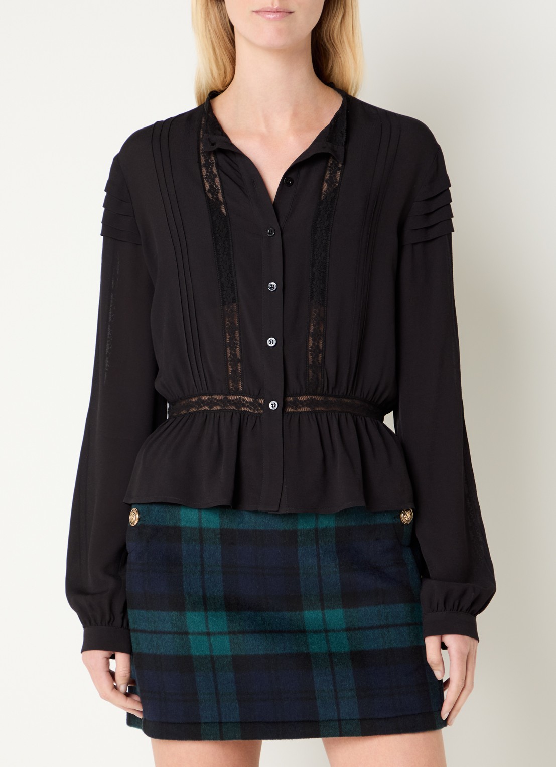Liu Jo Tunic blouse met broderie - detail 4 zwart