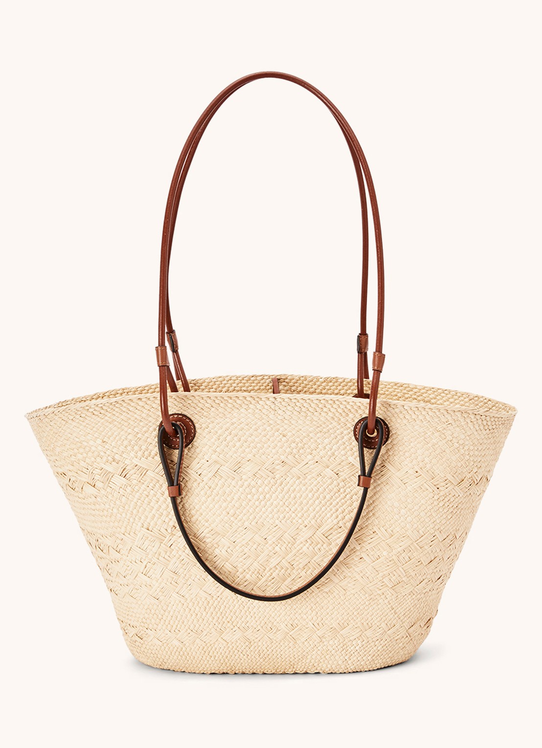 LOEWE Anagram Basket shopper met kalfsleren details - achterkant 5 bruin