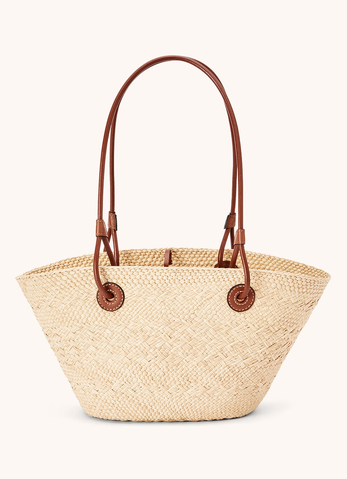 LOEWE Anagram Basket Small shopper met kalfsleren details - detail 3 bruin
