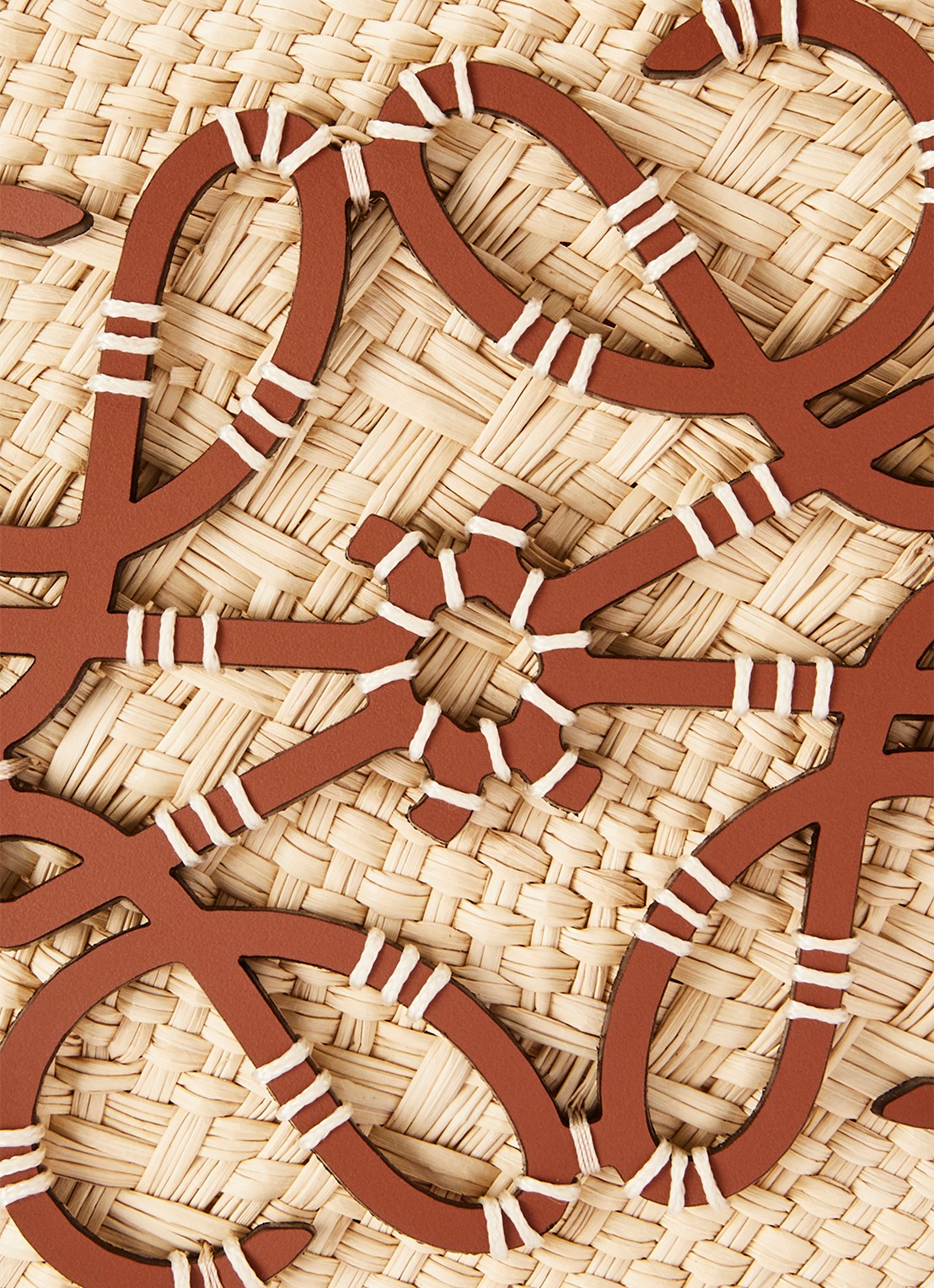 LOEWE Anagram Basket Small shopper met kalfsleren details - detail 4 bruin