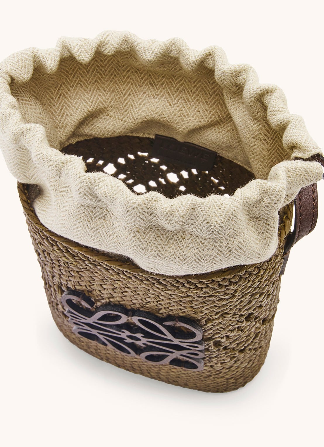 LOEWE Anagram crossbodytas met kalfsleren details - detail olijfgroen