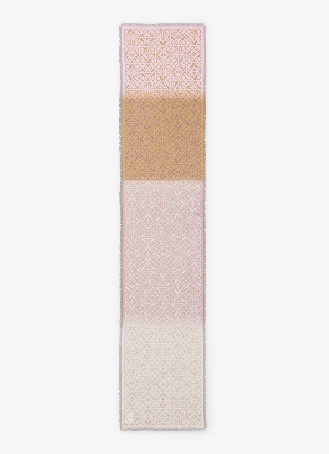 LOEWE Anagram fijngebreide sjaal in kasjmierblend met logo 200 x 45 cm - voorkant 2 lichtroze