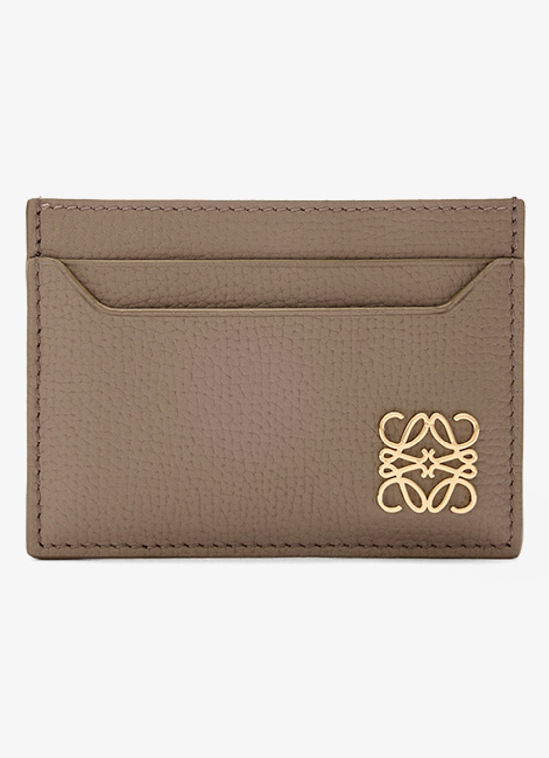 LOEWE Anagram pasjeshouder van kalfsleer - voorkant 3 taupe
