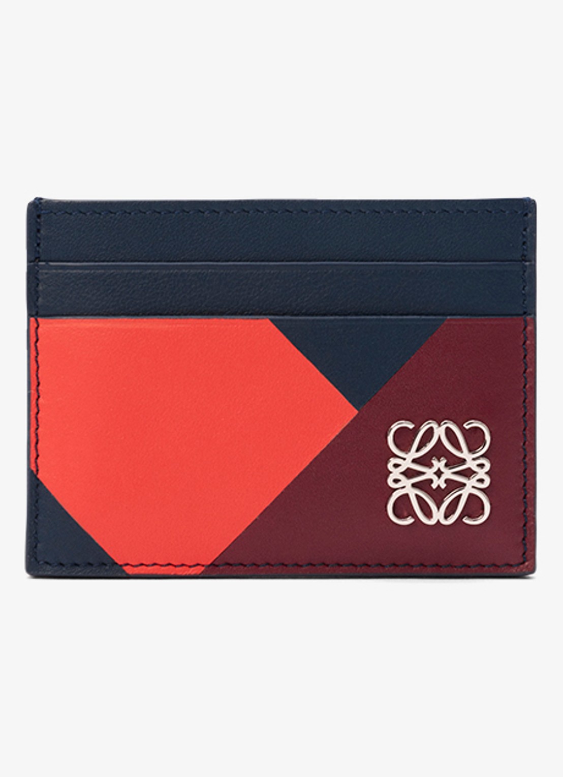 LOEWE Anagram pasjeshouder van kalfsleer - voorkant 3 donkerblauw