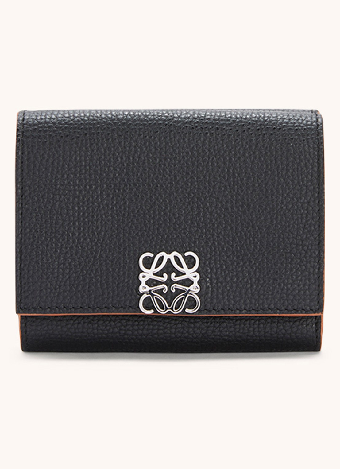 LOEWE Anagram portemonnee van kalfsleer - voorkant zwart