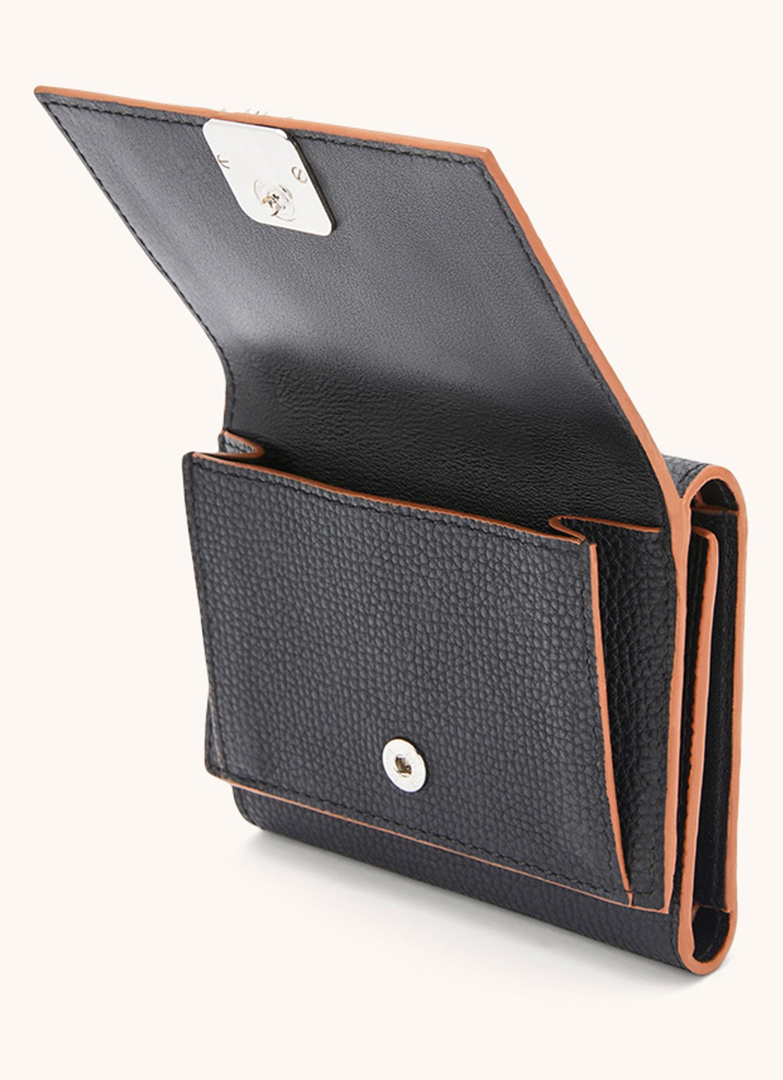 LOEWE Anagram portemonnee van kalfsleer - voorkant 2 zwart