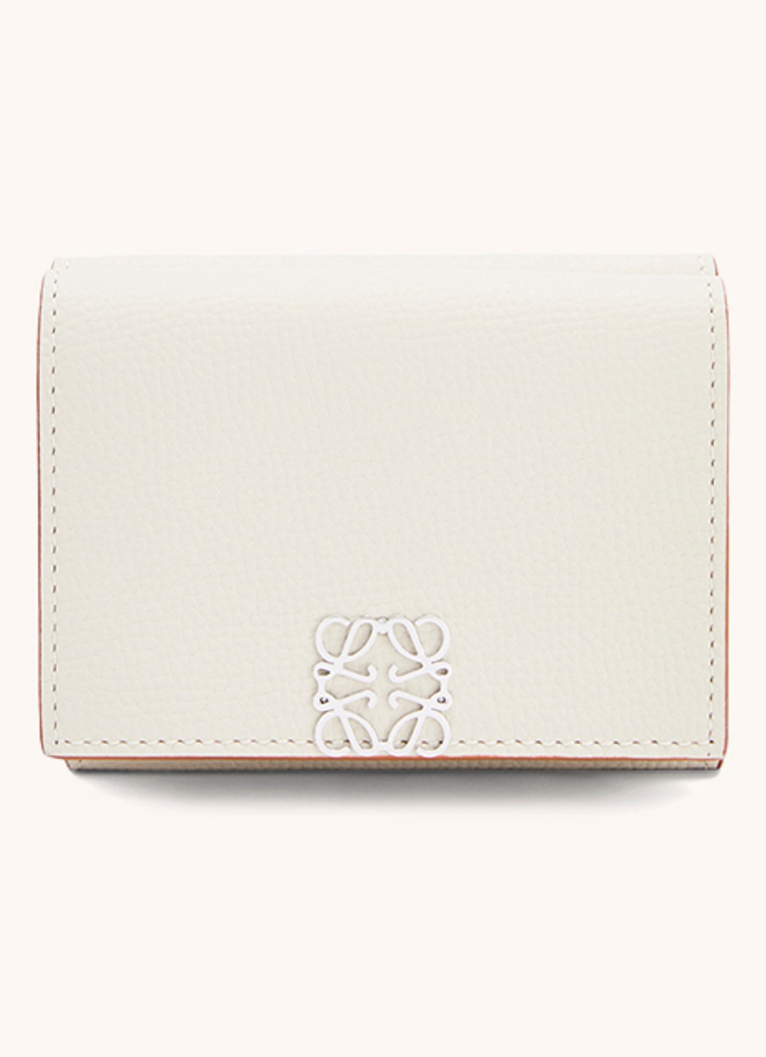 LOEWE Anagram portemonnee van kalfsleer - voorkant 5 gebroken wit