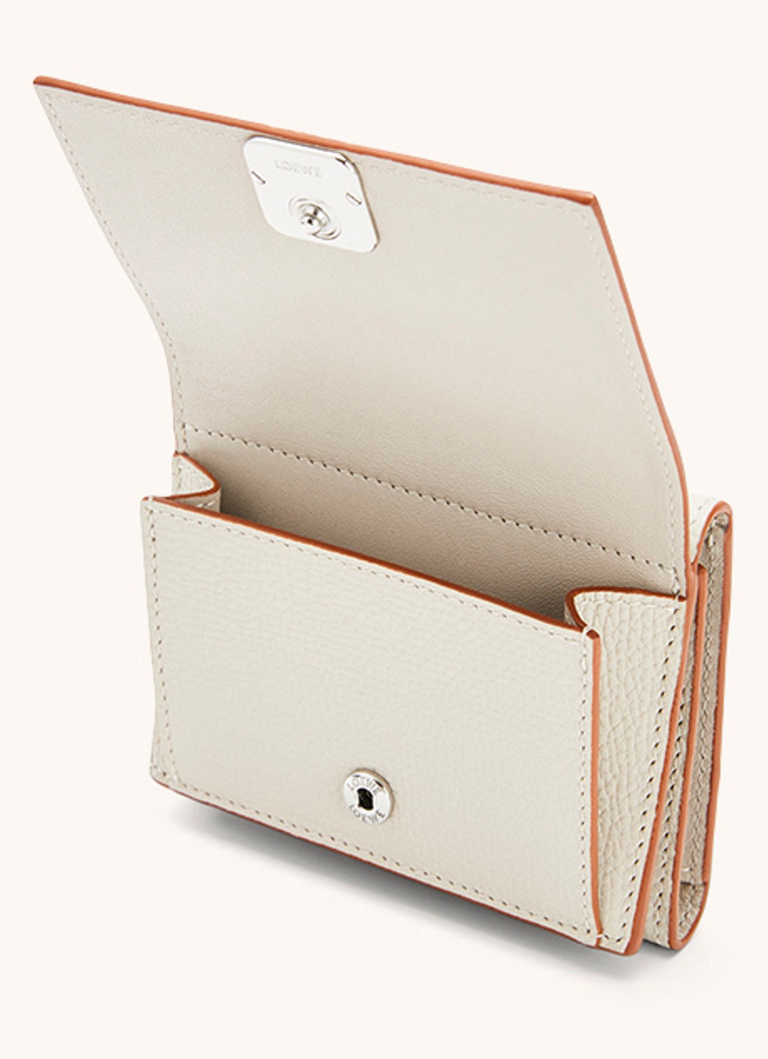 LOEWE Anagram portemonnee van kalfsleer - voorkant 6 gebroken wit