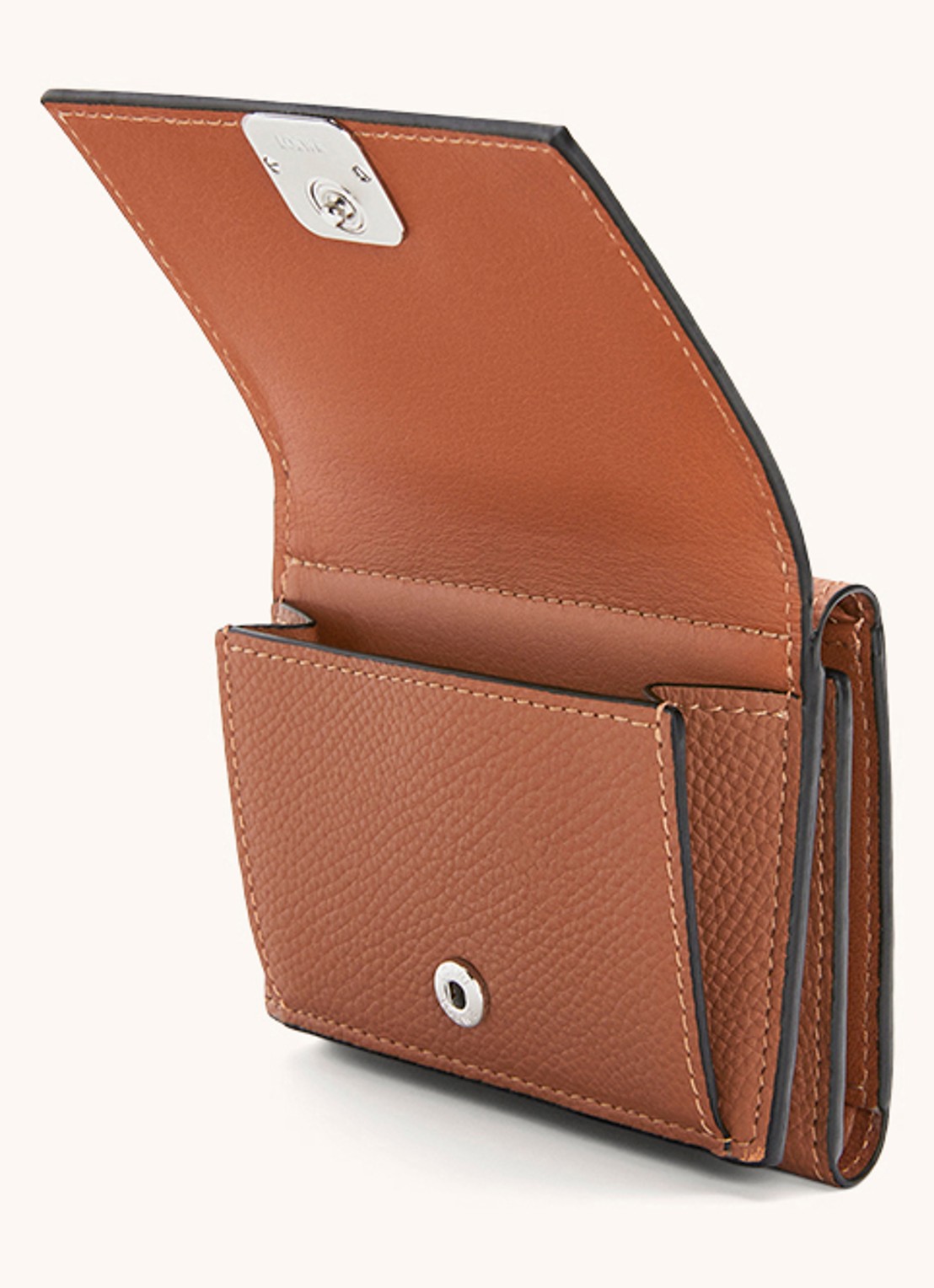 LOEWE Anagram portemonnee van kalfsleer - voorkant 5 lichtbruin