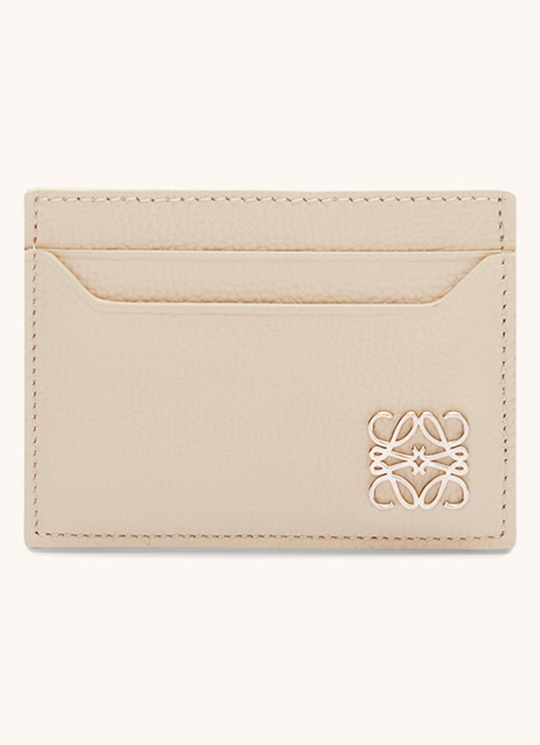 LOEWE Anagram Small pasjeshouder van kalfsleer - voorkant gebroken wit