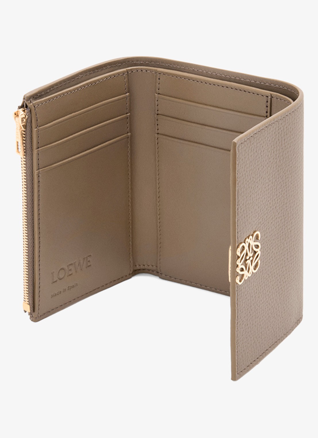 LOEWE Anagram Small portemonnee van kalfsleer - detail 2 taupe