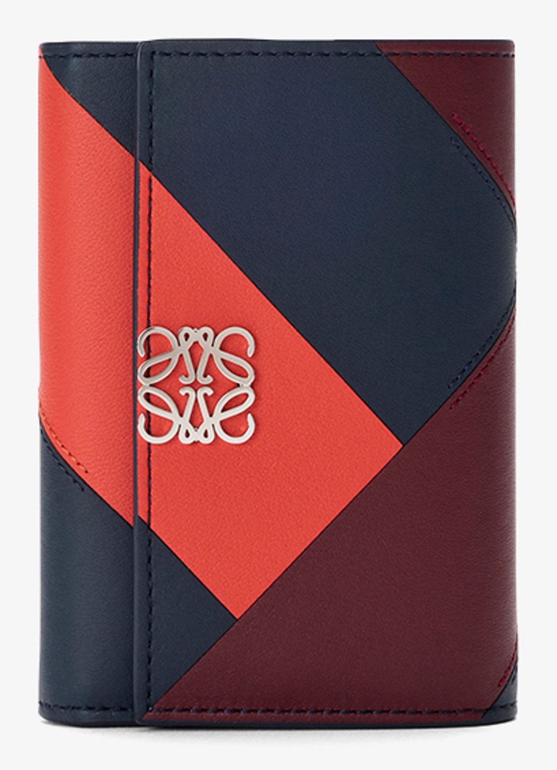 LOEWE Anagram Small portemonnee van kalfsleer - voorkant 4 donkerblauw