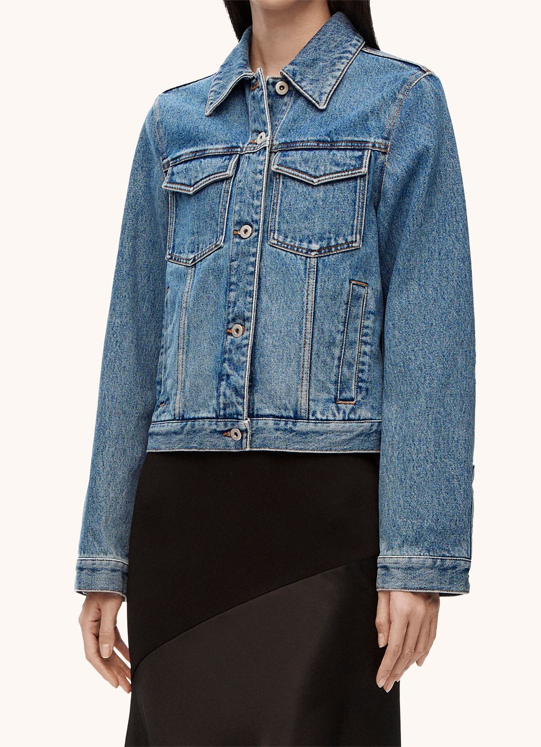LOEWE Anagram spijkerjas met borstzakken en steekzakken - detail 2 denim