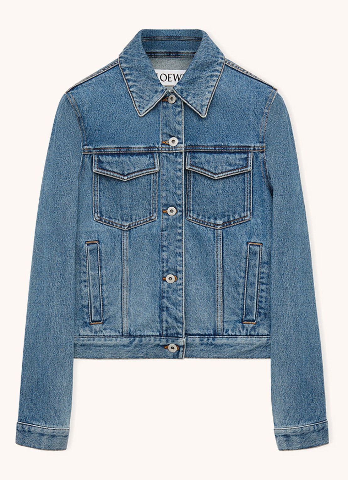 LOEWE Anagram spijkerjas met borstzakken en steekzakken - voorkant 3 denim