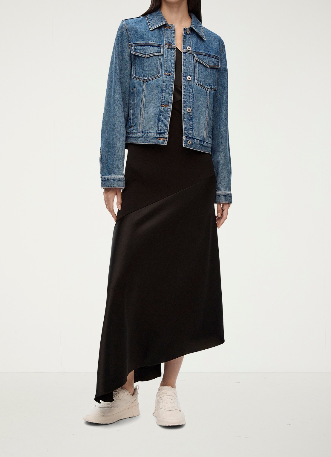 LOEWE Anagram spijkerjas met borstzakken en steekzakken - voorkant 4 denim