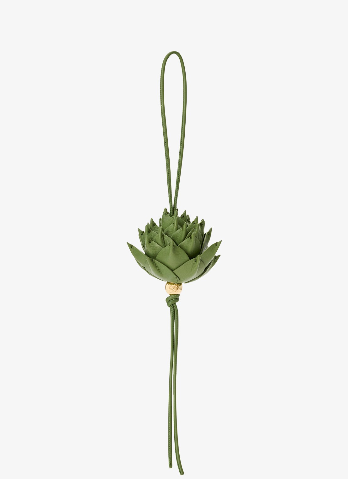 LOEWE Artichoke tasbedel van leer - voorkant groen