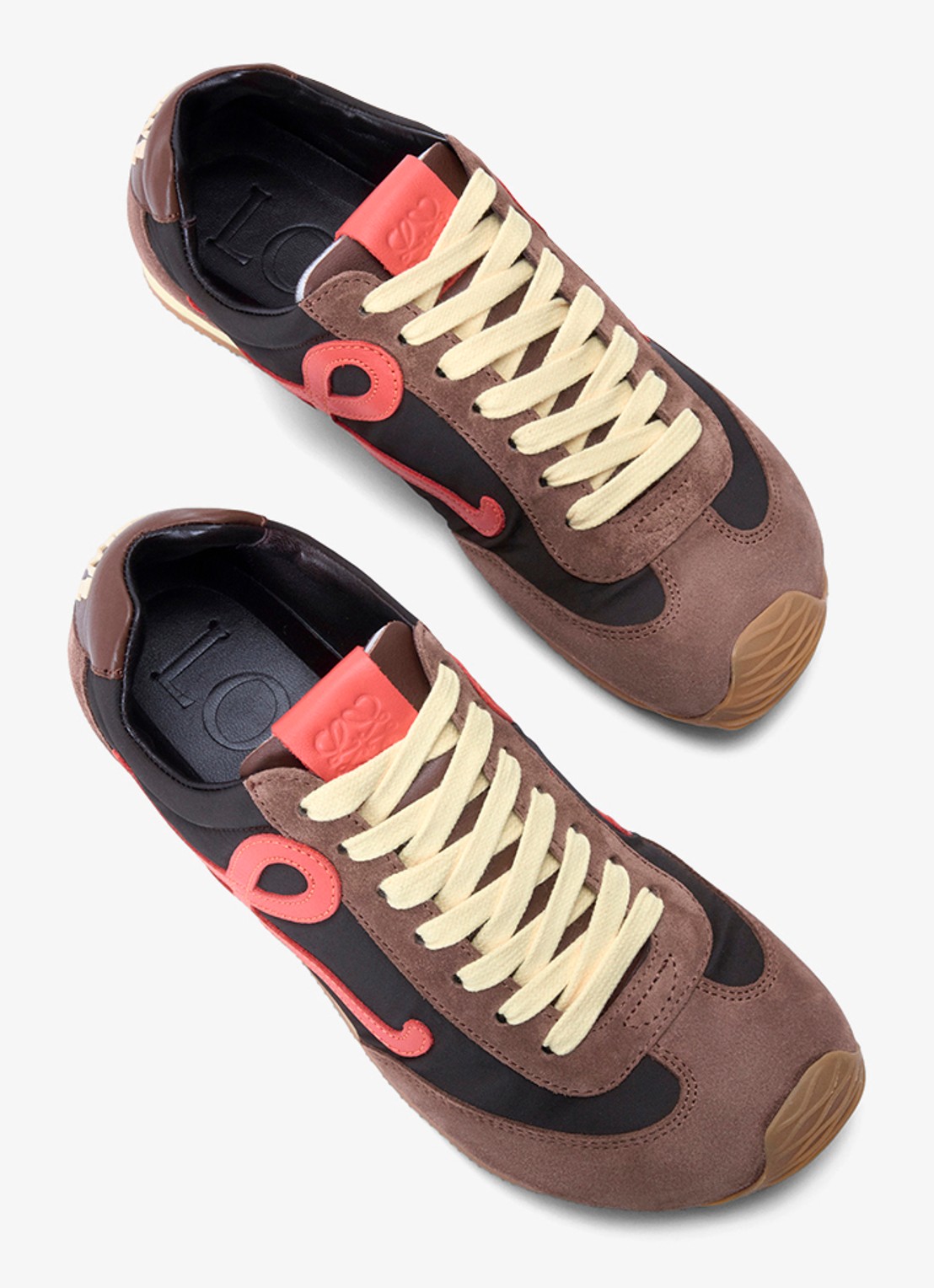LOEWE Ballet Runner 2.0 sneaker met leren details - detail 4 bruin