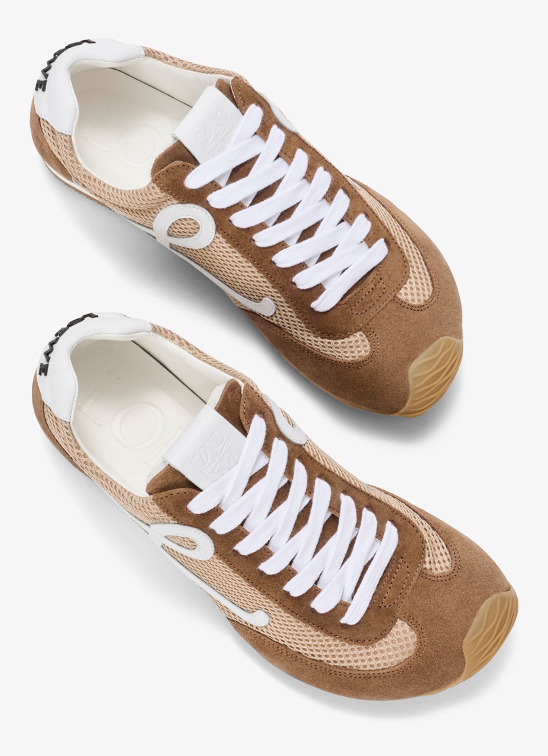 LOEWE Ballet Runner 2.0 sneaker van mesh met suède details - detail 2 bruin