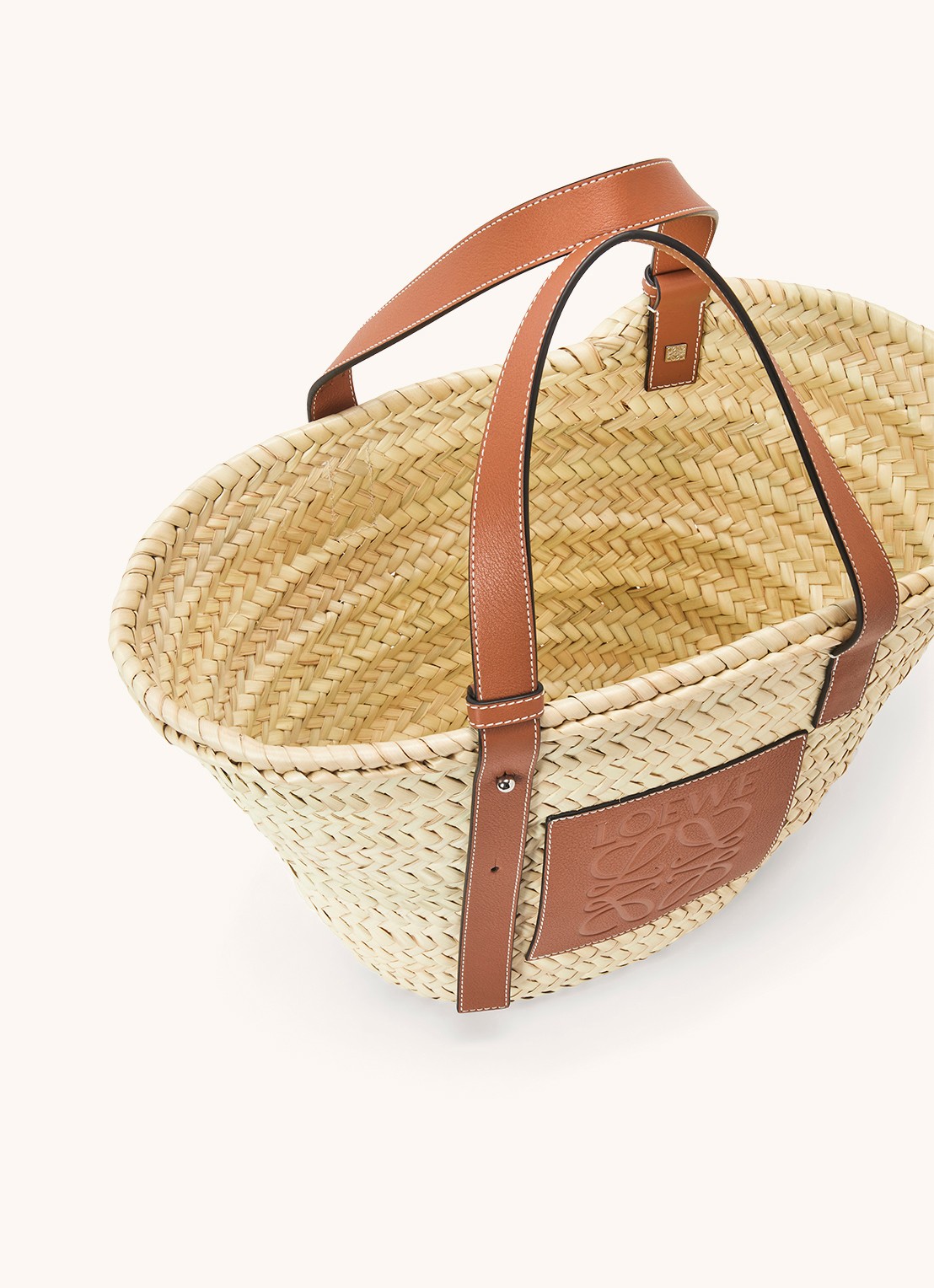 LOEWE Basket handtas met kalfsleren details - detail 5 camel