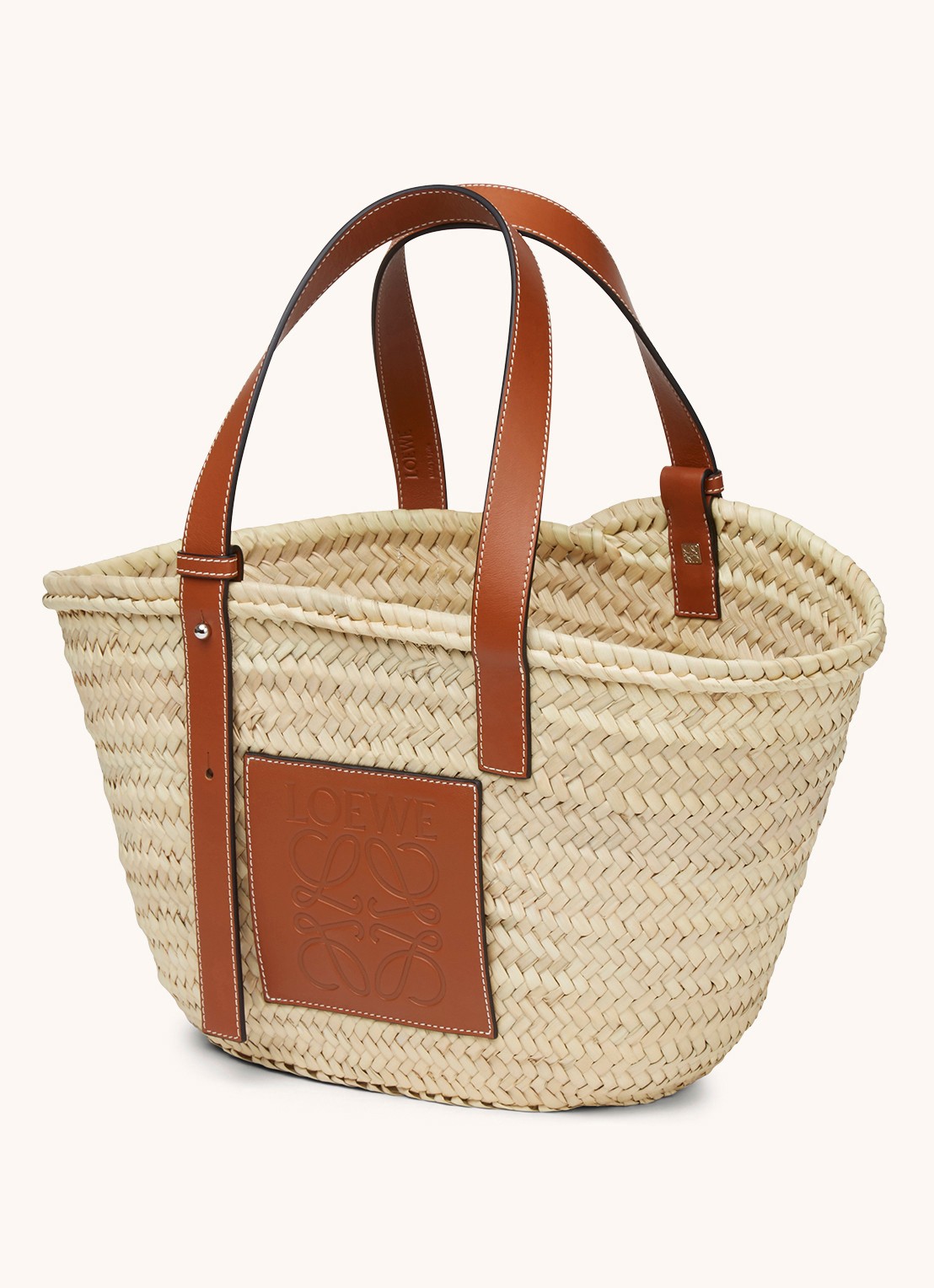 LOEWE Basket handtas met kalfsleren details - detail 7 camel