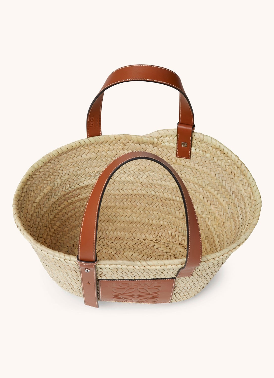 LOEWE Basket handtas met kalfsleren details - detail 8 camel