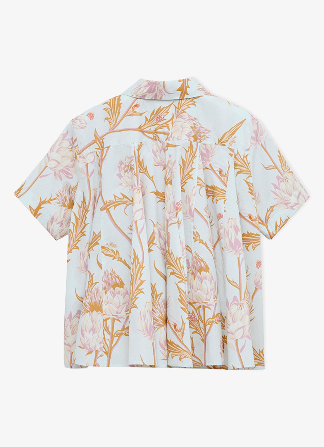 LOEWE Blouse met bloemenprint en borstzak - detail 6 lichtblauw