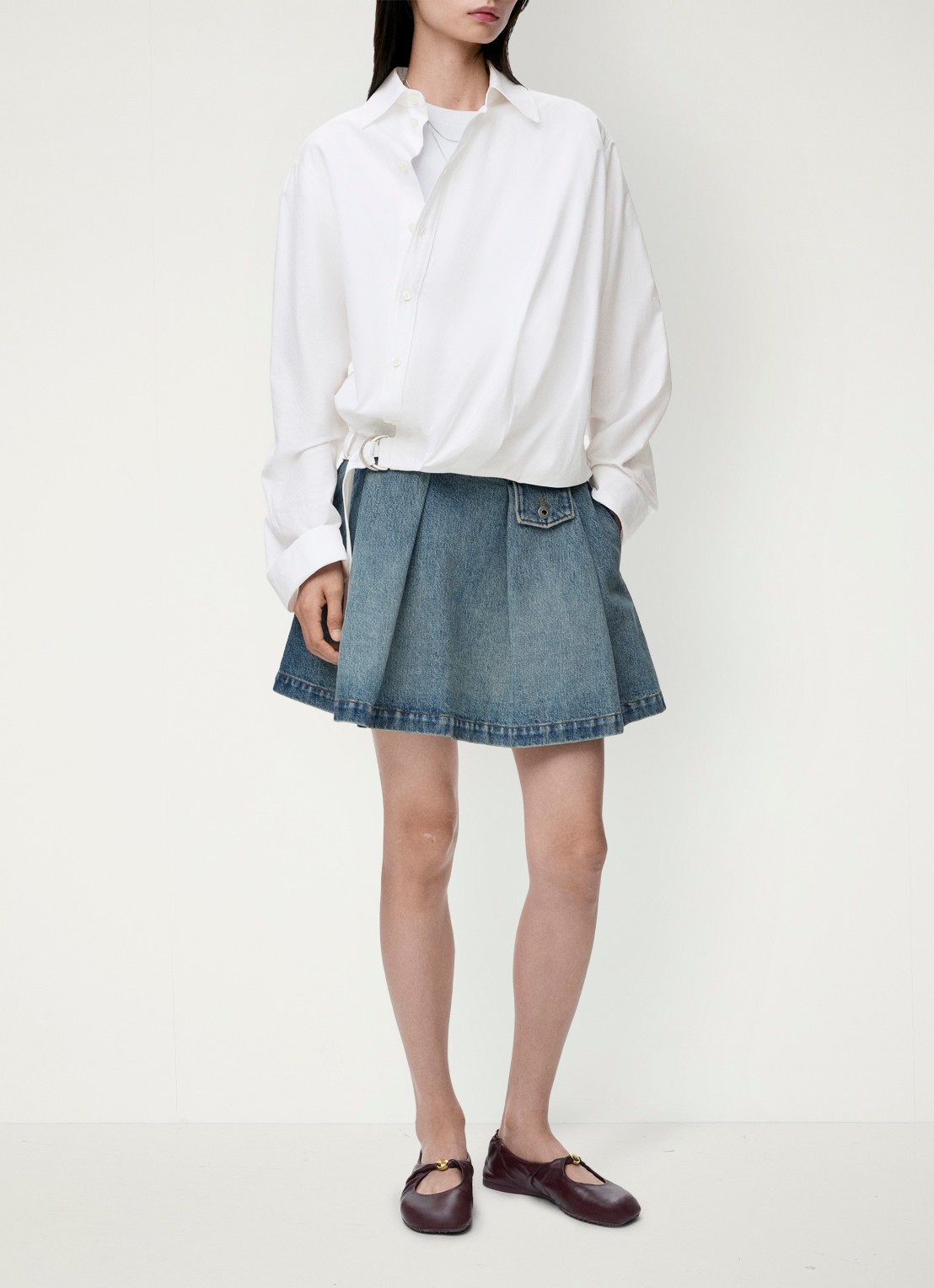 LOEWE Blouse met ceintuur - voorkant 2 wit