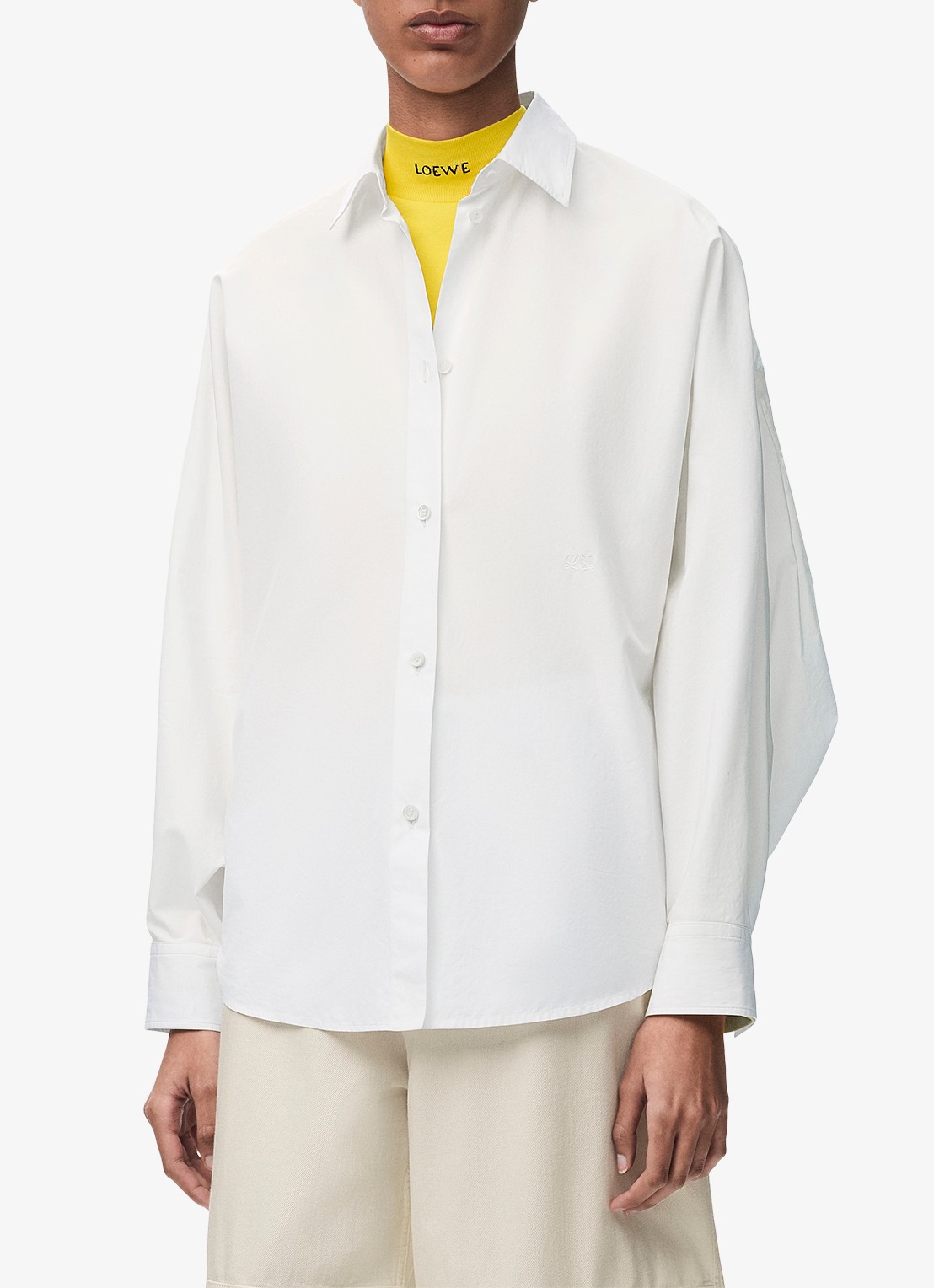 LOEWE Blouse met logoborduring - detail 4 wit