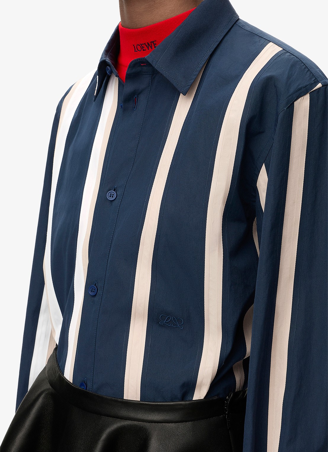 LOEWE Blouse met streepprint - detail 3 indigo