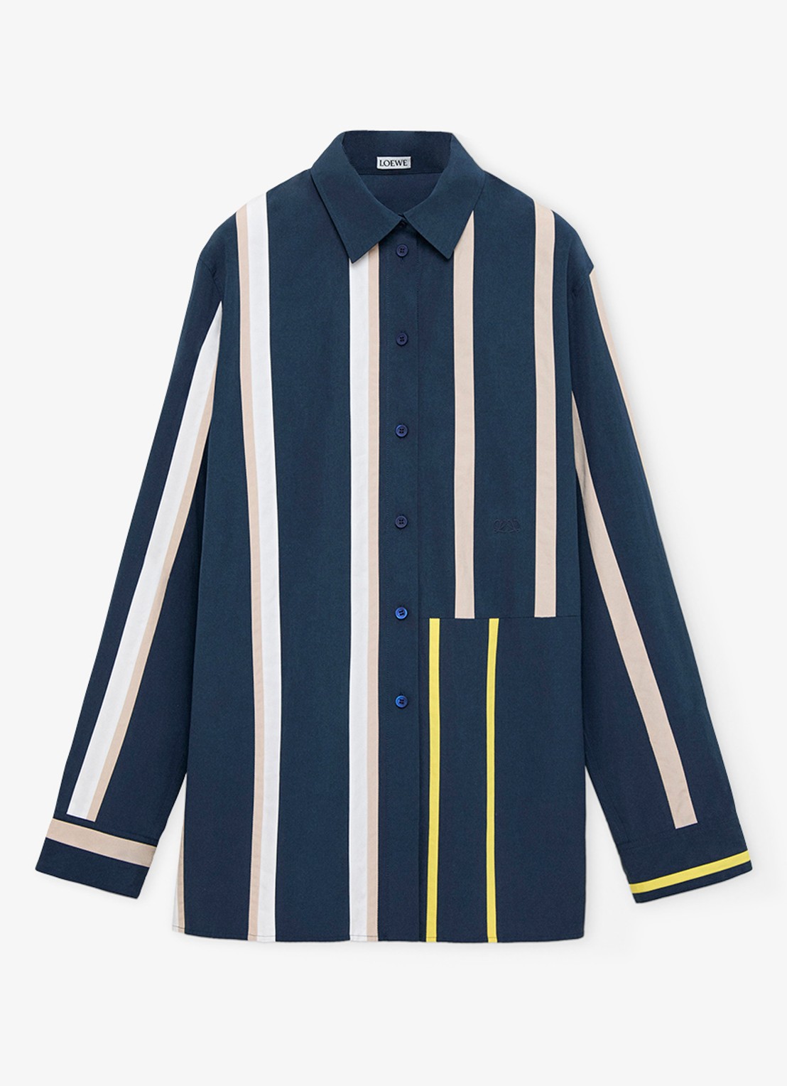 LOEWE Blouse met streepprint - voorkant 4 indigo