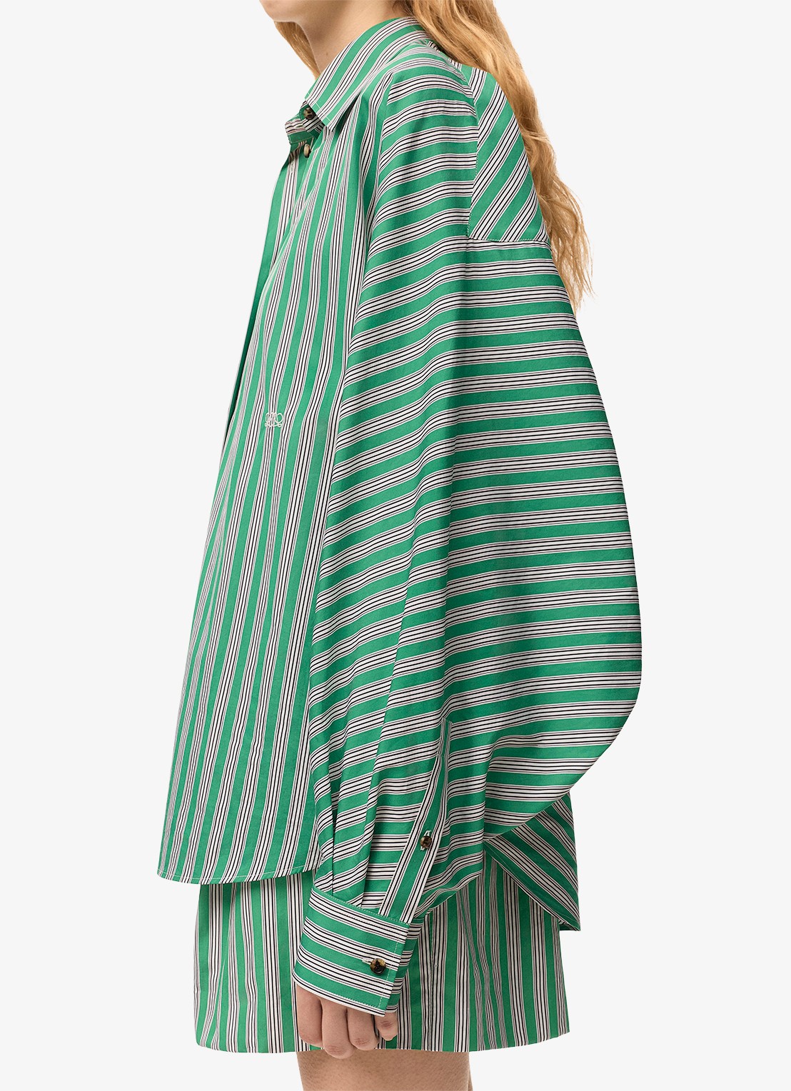 LOEWE Blouse met streepprint - detail 4 groen
