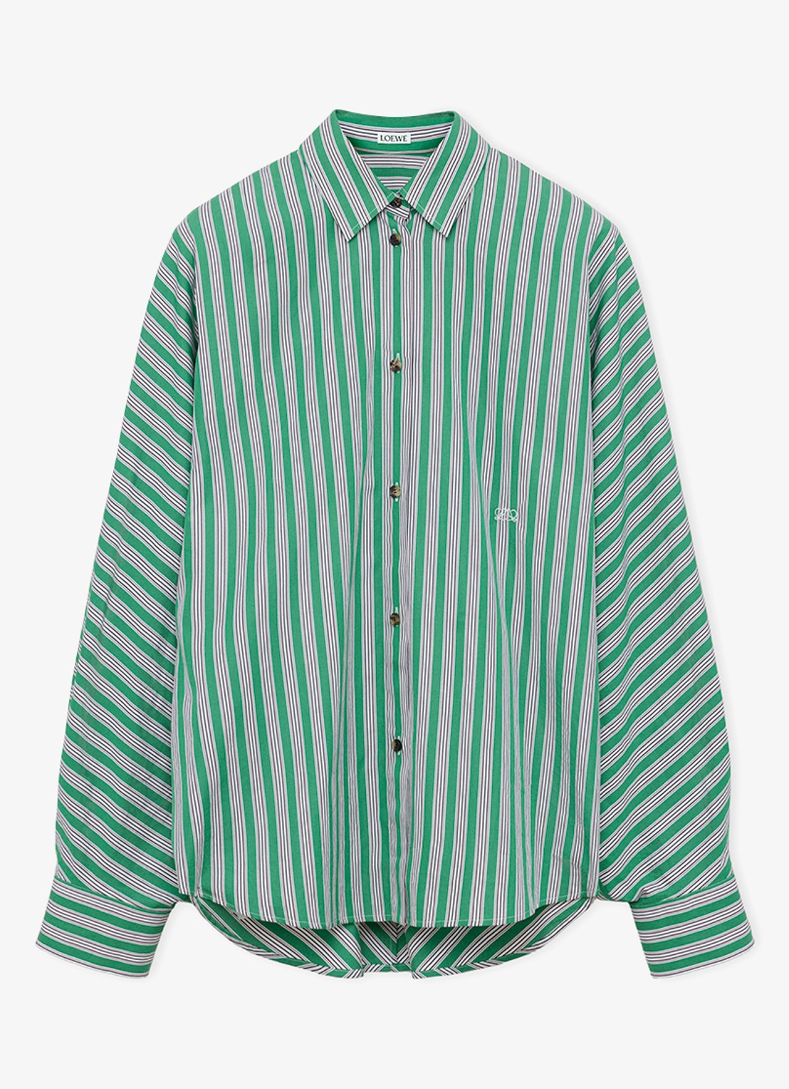 LOEWE Blouse met streepprint - voorkant groen