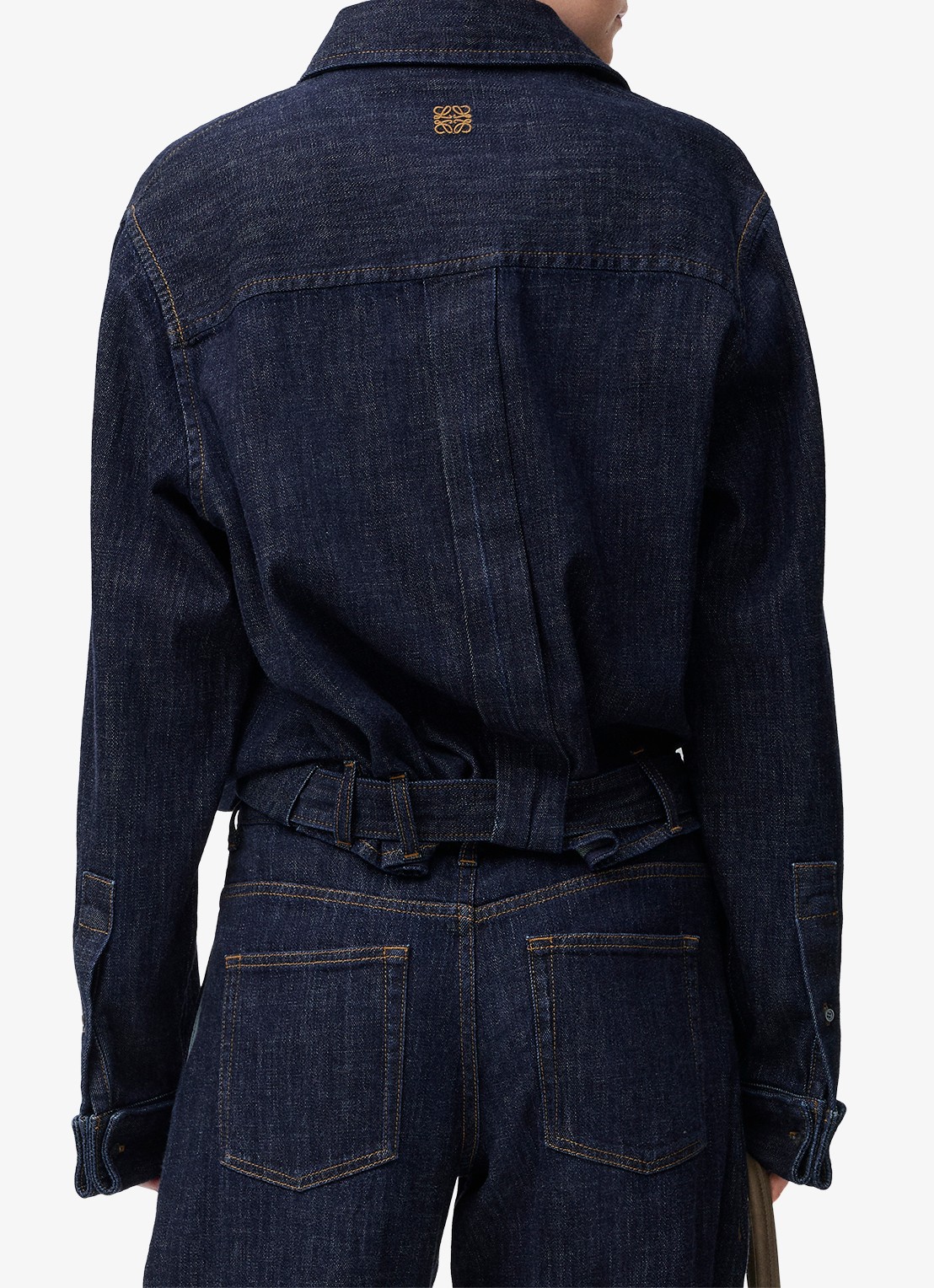 LOEWE Blouse van denim met ceintuur - achterkant 3 indigo