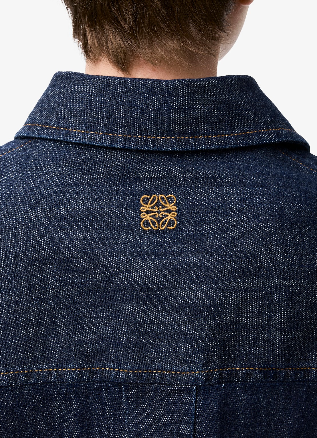 LOEWE Blouse van denim met ceintuur - detail 5 indigo