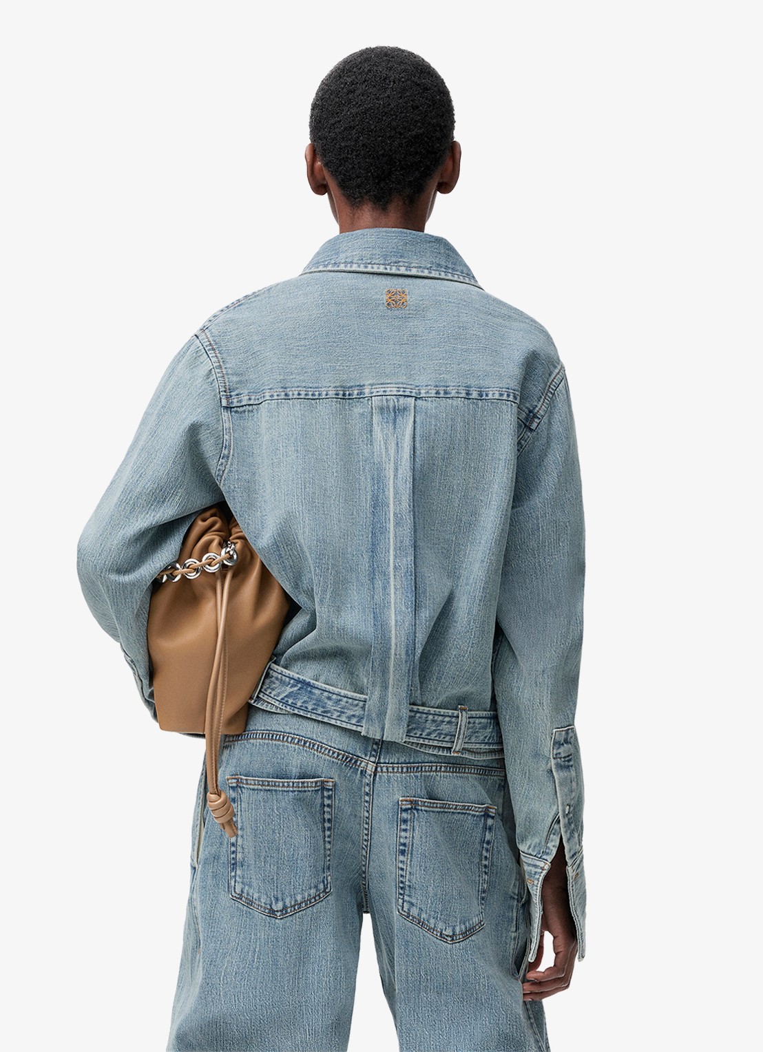 LOEWE Blouse van denim met ceintuur - achterkant 5 indigo