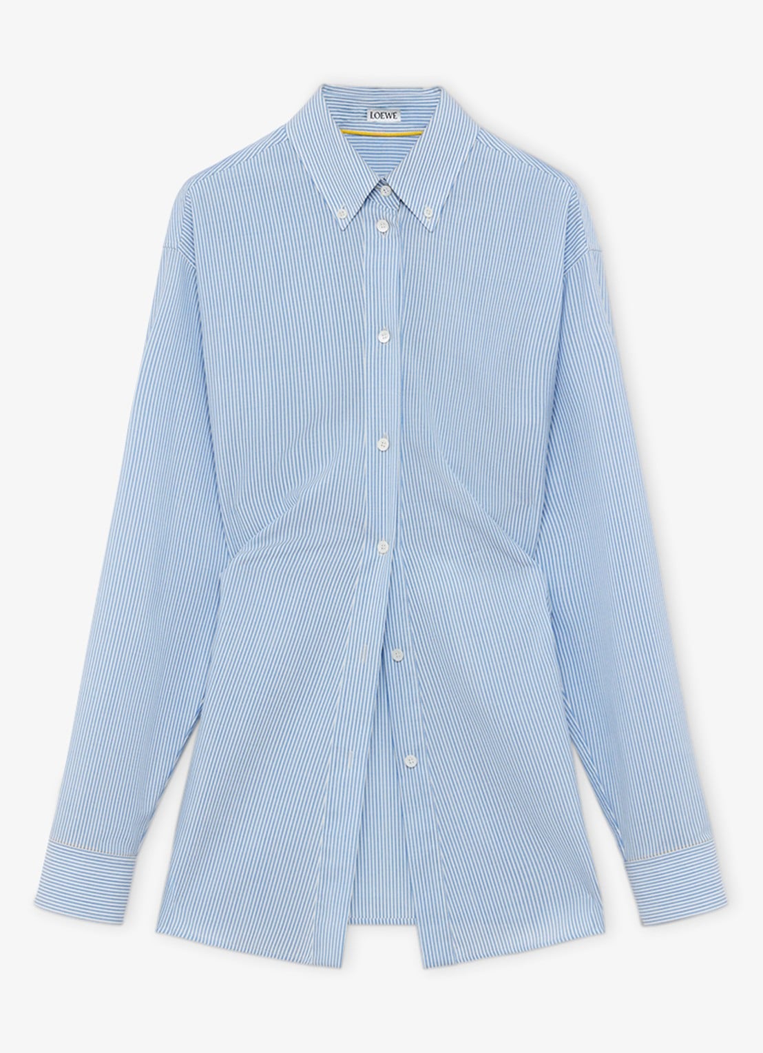 LOEWE Blouse van wol met streepprint - voorkant 4 blauw