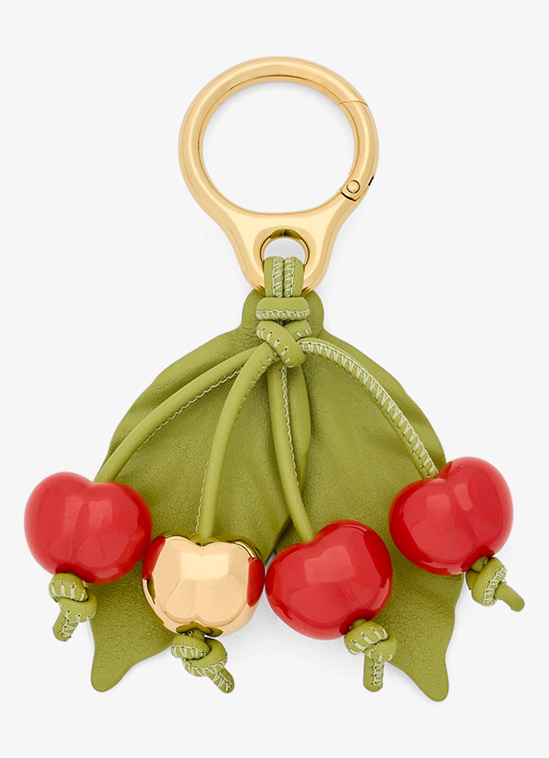 LOEWE Cherry tasbedel van kalfsleer - voorkant 2 rood