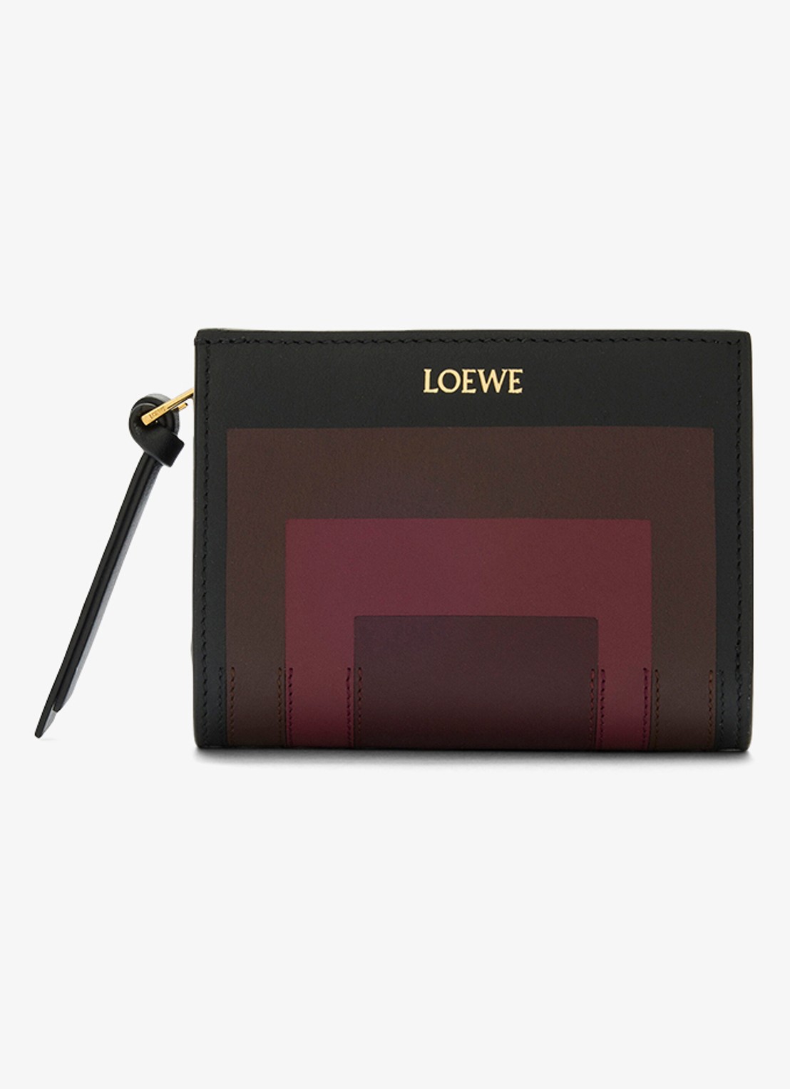 LOEWE Compact portemonnee van kalfsleer - voorkant bordeauxrood