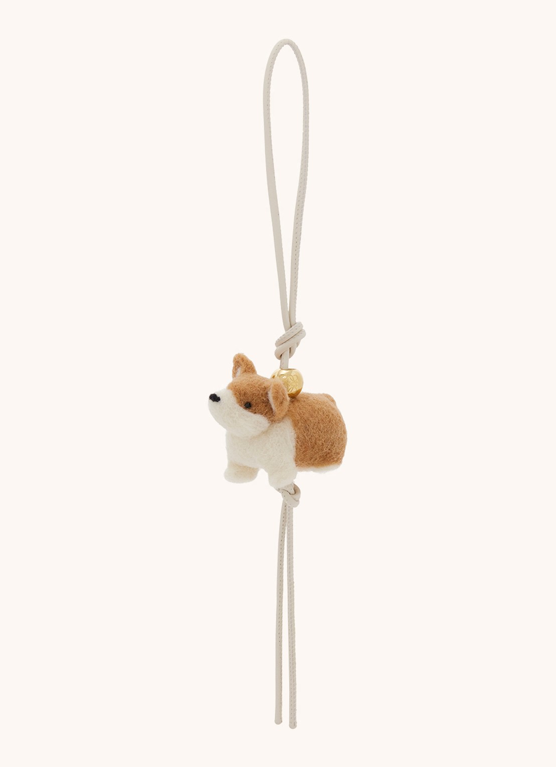 LOEWE Corgi tasbedel van kalfsleer  - voorkant 4 gebroken wit