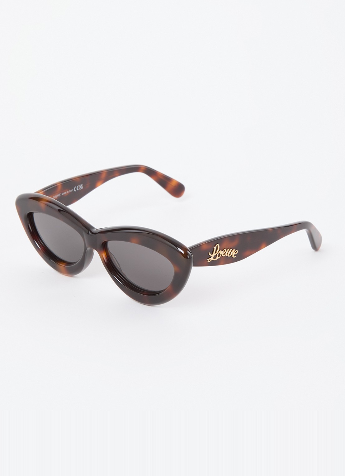 LOEWE Curvy zonnebril LW40096I - voorkant 4 donkerbruin