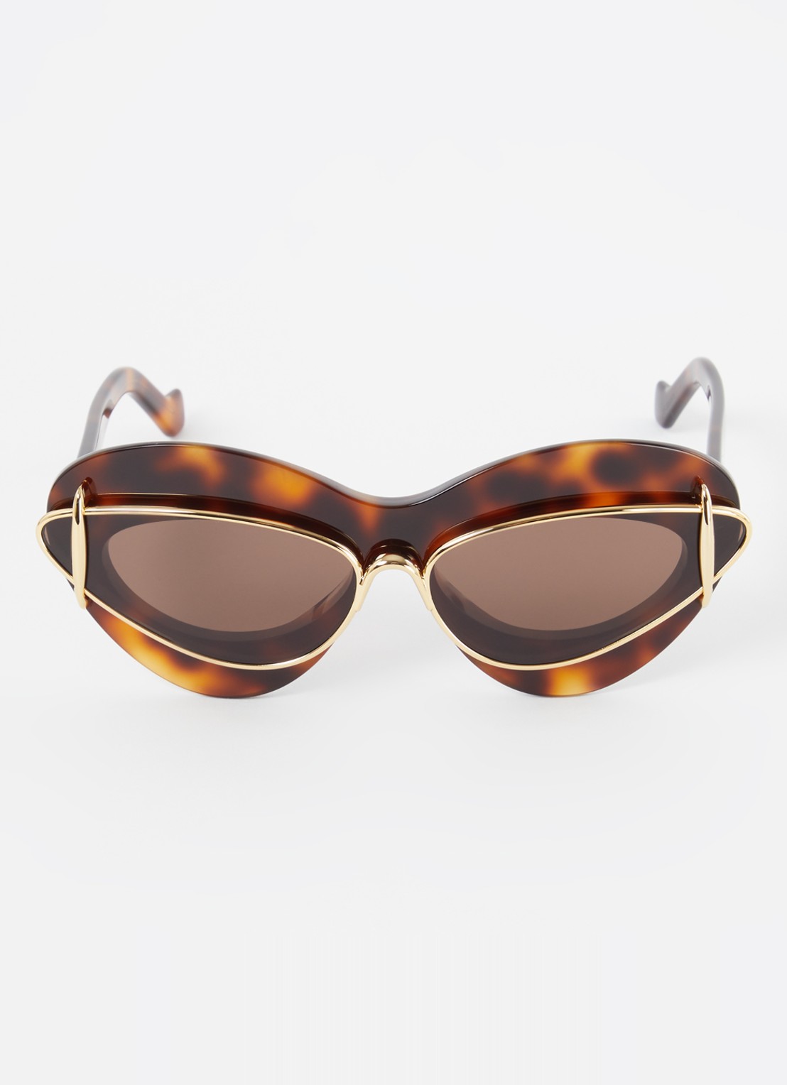 LOEWE Double Frame L zonnebril LW40119I - detail 3 donkerbruin